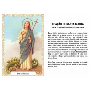 OG14062P100 - Oração Santa Marta c/ 100un. - 9,5x6,5cm