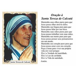 OG14084P100 - Oração Santa Tereza de Calcutá c/ 100un. - 9,5x6,5cm