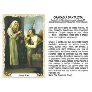 OG14087P100 - Oração Santa Zita c/ 100un. - 9,5x6,5cm