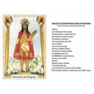 OG141428P100 - Oração Bom Jesus da Pirapora c/ 100un. - 9,5x6,5cm