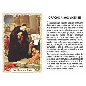OG141455P100 - Oração São Vicente de Paulo c/ 100un. - 9,5x6,5cm