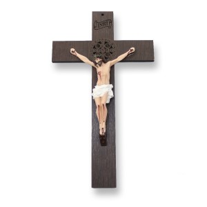 CW761210 - Crucifixo de Parede São Bento Madeira - 28X16cm