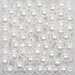 CTM1070020P250G - Contas Bolinhas Pérola Branca c/ 250 gramas - 8mm