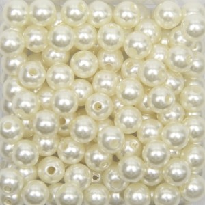 CTM1070021P250G - Contas Bolinhas Pérola Creme c/ 250 gramas - 8mm