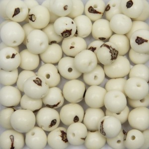 CTM1210100P100 - Contas Bolinhas Açaí Branca c/ 100un. - 8mm