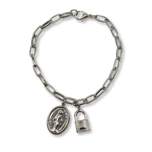 PU28217 - Pulseira N. Sra. das Graças Cadeia de Consagração - 19cm