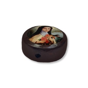 ET761406P6 - Entremeio Santa Terezinha das Rosas Passante Madeira c/ 6 un. - 1,6x1,6cm