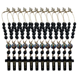 DZ610075P12 - Dezena N. Sra. Aparecida e São Cristóvão c/ Fecho 12un. (Proteção para Carro) - 20x2,1cm