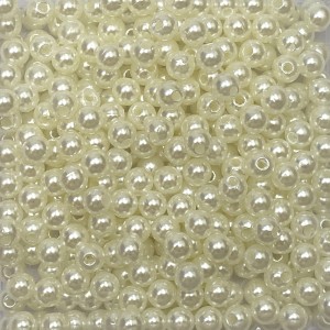 CTM1070006P250G - Contas Bolinhas Pérola Creme c/ 250 gramas - 5mm