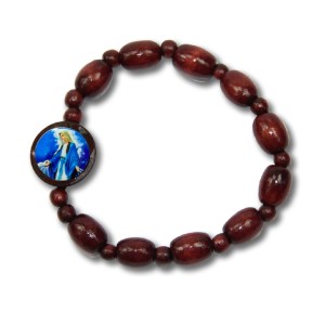 PU760102 - Pulseira N. Sra. Das Graças Madeira - 8x1,6cm