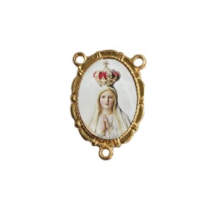 ET1953003 - Entremeio N. Sra. De Fátima Dourado Duplo Resinado 1un. - 3,2X2,2cm
