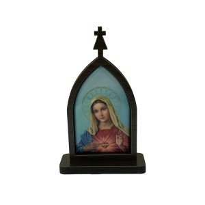 CP81720 - Capela Imaculado Coração de Maria MDF Tabaco (P) - 10,5x6,5cm