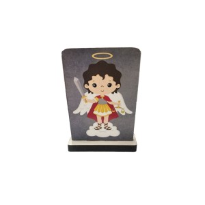 PE720890 - Pedestal São Miguel Arcanjo Infantil MDF - 7,5x5,5cm