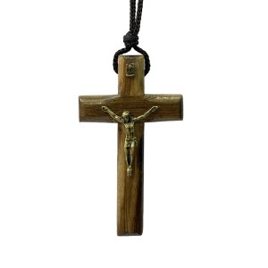 CC360350 - Cordão c/ Crucifixo Madeira - 39cm