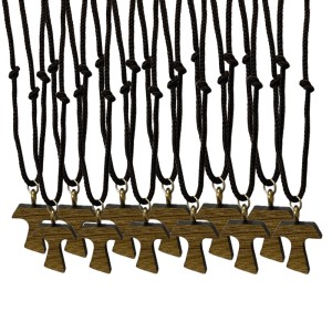 CC1480300P12 - Cordão c/ Tau de Madeira (P) c/ 12un. - 40cm