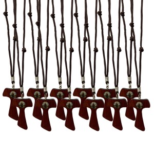 CC1483000P12 - Cordão c/ Tau de Madeira Resinado (M) c/12un. - 42,5cm