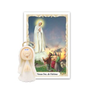 ST16003 - Mini Santinha N. Sra. de Fátima de Biscuit c/ Oração