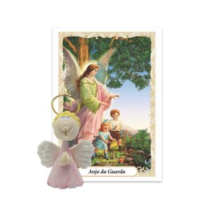 ST16041 - Mini Anjinho Rosa de Biscuit c/ Oração