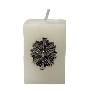 VE750900 - Vela Divino Espírito Santo c/ Pingente Níquel Envelhecido - 5x3,5cm