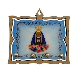 PC380586 - Porta Chaves N. Sra. Aparecida MDF Resinado - 15x13,5cm