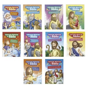 AT721057 - Kit Colorindo Histórias da Bíblia c/ 10 Livros - 27x20cm
