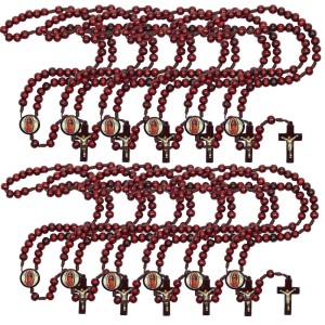 TE940131P12 - Terço N. Sra. De Guadalupe Madeira c/ 12un. - 37cm