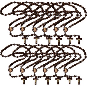 TE940453P12 - Terço São Tarcisio Madeira c/ 12un. - 37cm