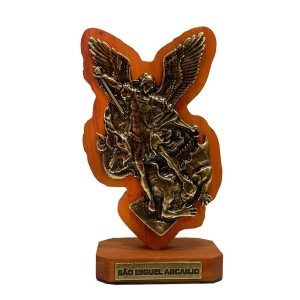 AO295097 - Pedestal São Miguel Arcanjo Madeira - 14,5x8cm (581)
