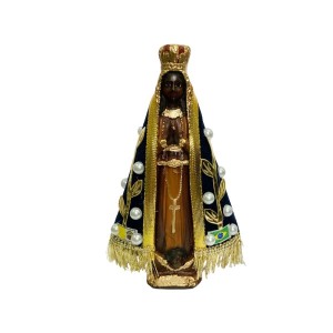 IM100476 - Imagem N. Sra. Aparecida c/ Veludo e Strass - 16x10cm