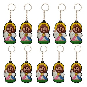 CH50402P10 - Chaveiro Jesus Misericordioso Emborrachado c/ 10un. - 11x4cm