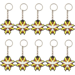 CH50812P10 - Chaveiro Divino Espírito Santo Emborrachado c/ 10un. - 11x5,5cm