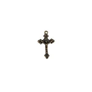 CZ891122P10 - Crucifixo Metal Ouro Velho c/ 10un. - 3x2cm