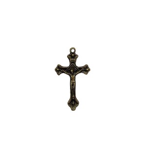 CZ861053P4 - Crucifixo Metal Ouro Velho c/ 4un. - 4,4x2,2cm