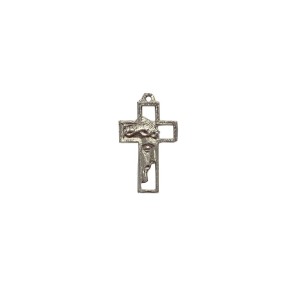 CZ891380P5 - Cruz Metal Níquel Face de Cristo c/ 5un. - 3,5x2cm