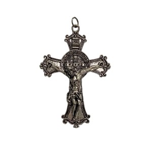 CZ851350 - Cruz São Bento Níquel Envelhecido - 7,7x5,7cm