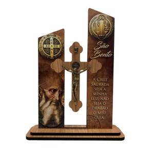 QD1987403 - Adorno de Mesa São Bento - 27,5x20,5cm (AD103)