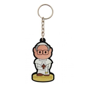 CH50424 - Chaveiro Papa Francisco Emborrachado - 12x4,5cm