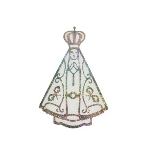 AD91100 - Adesivo N. Sra. Aparecida Prata - 11x7,5cm