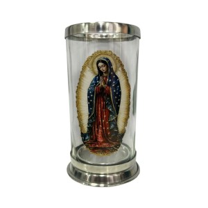 PV158045 - Porta Vela Vidro N. Sra. De Guadalupe - 17,5x9cm