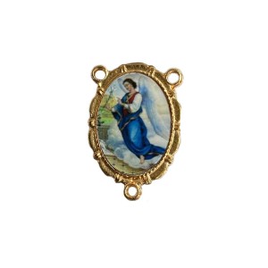 ET1953664 - Entremeio São Gabriel Arcanjo Dourado Duplo Resinado 1un. - 3,2X2,2cm