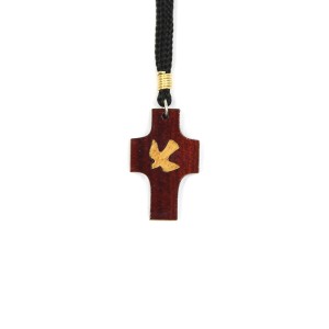 CC372800 - Cordão c/ Cruz Divino Espírito Santo Madeira - 37,5cm