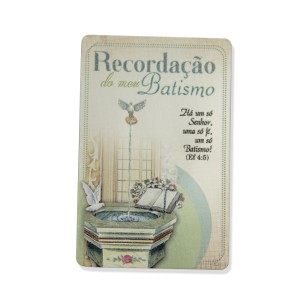 CT1421P12 - Cartão Lembrança Batismo c/ 12un. - 8,5x5,5cm
