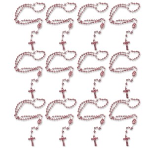 TE050203P12 - Terço Acrílico Vermelho Envelhecido c/ 12un. - 32cm