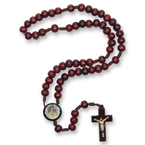 TE940156 - Terço N. Sra. Rosa Mística Madeira - 37cm