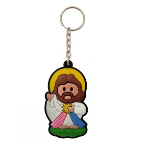 CH50402 - Chaveiro Jesus Misericordioso Emborrachado - 12x4,5cm