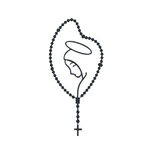 AD1500008 - Adesivo Terço Nossa Senhora Preto - 12,5x6cm