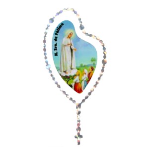 AD1501113 - Adesivo Terço N. Sra. De Fátima Prata - 12x6cm
