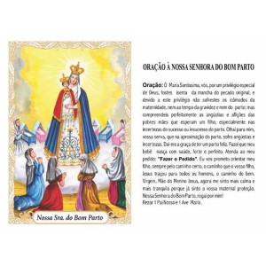 OG14015P100 - Oração N. Sra. Do Bom Parto c/ 100un. - 9,5x6,5cm