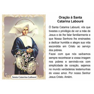 OG14021P100 - Oração Santa Catarina Labouré c/ 100un. - 9,5x6,5cm